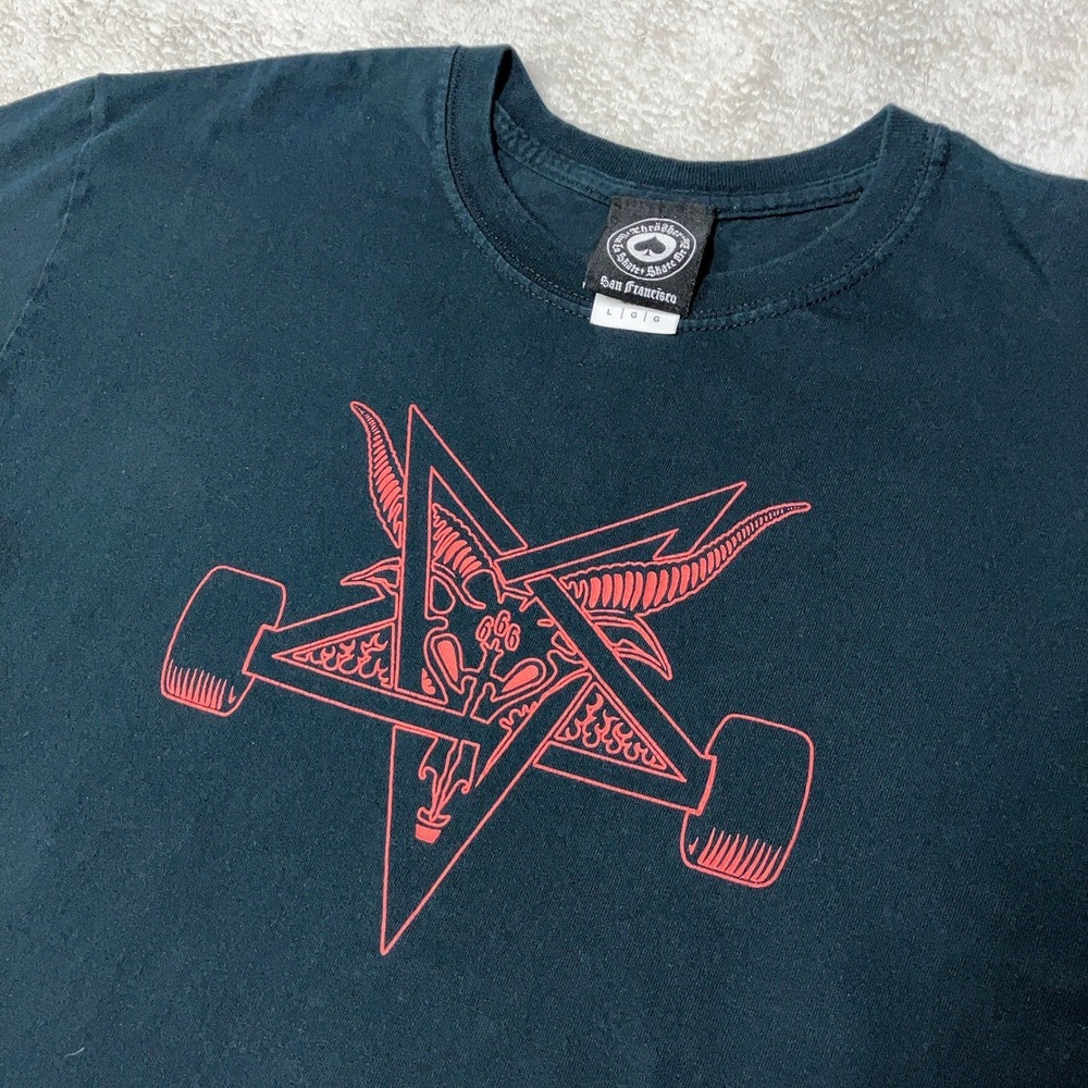 Thrasher Skate Goat Pentagram T-Shirt Black Red Graphic 02191 Mens Large
